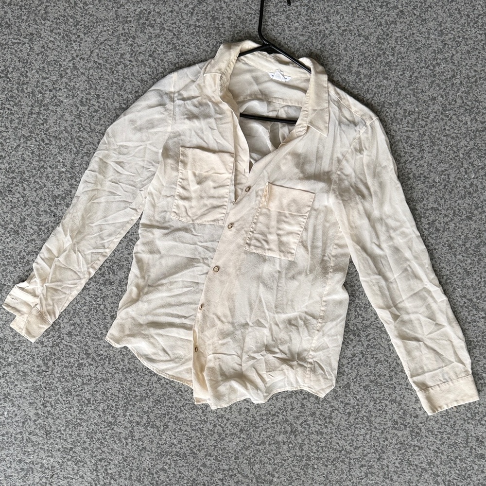 Club Monaco Ivory Button-Up Blouse